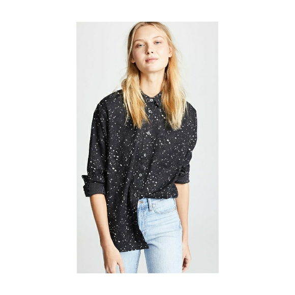 Madewell Star Print Oversized Ex Boyfriend Shirt XS - Picture 8 of 8